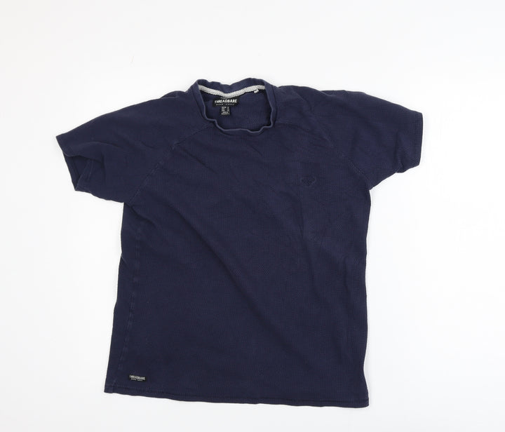 Threadbare Men's Navy Short Sleeve Crew Neck T-Shirt Size M