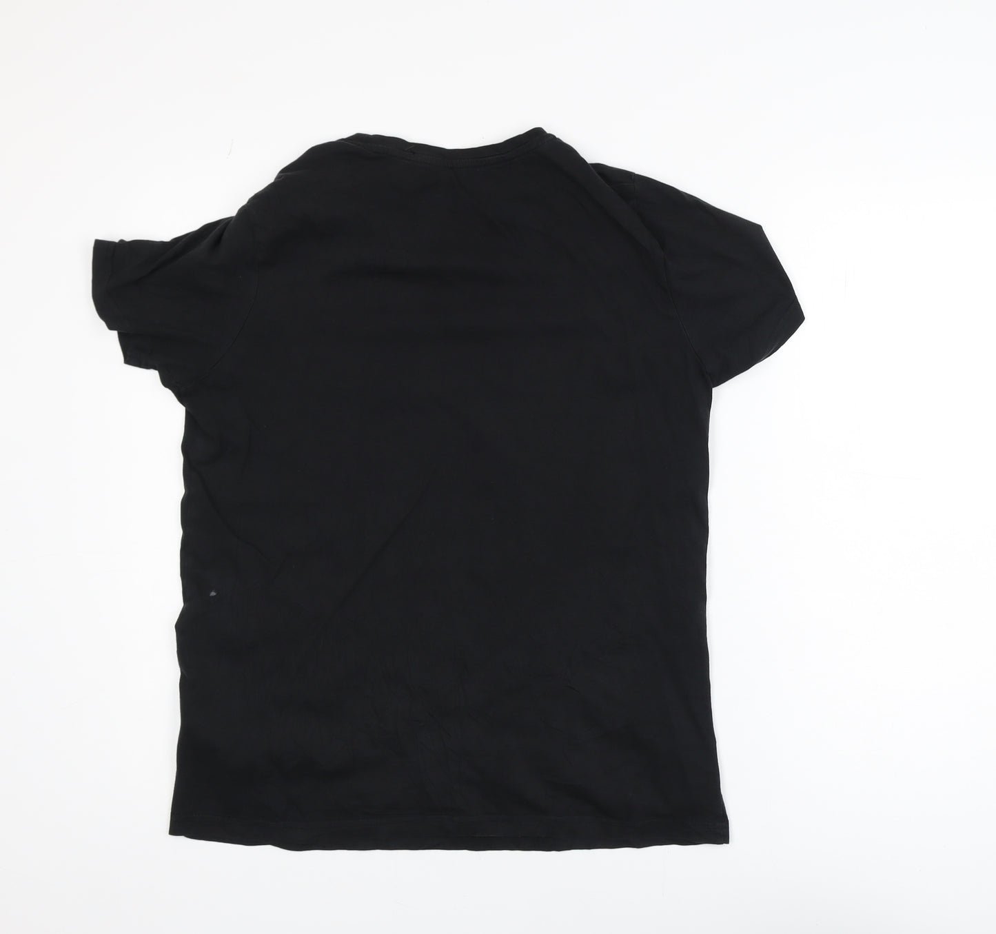 Jack & Jones Men Black Core Graphic Print Crew Neck T-Shirt Size L