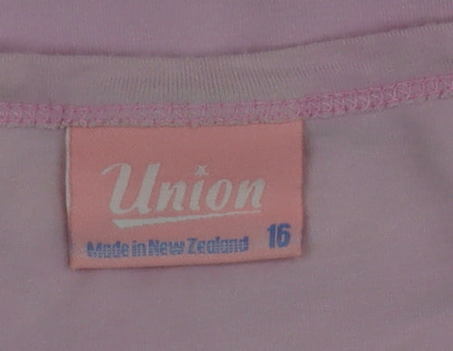 Union Women’s Pink Basic Cotton T-Shirt Size 16