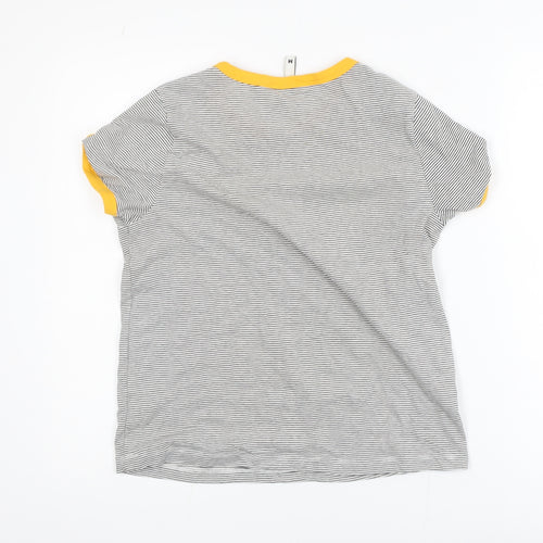 H&M Divided Women’s Grey Striped Ringer T-Shirt Size 12