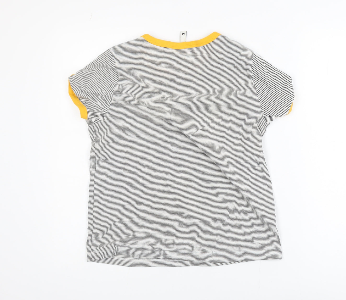 H&M Divided Women’s Grey Striped Ringer T-Shirt Size 12