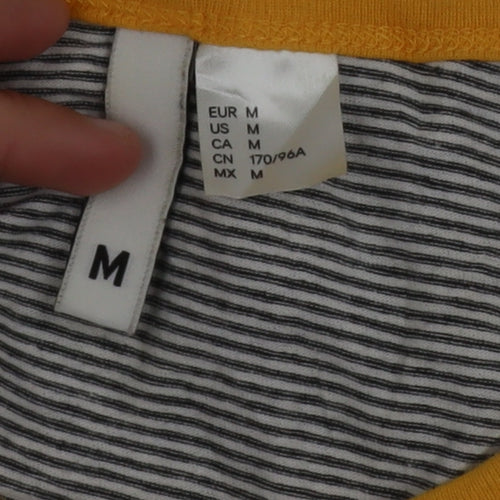 H&M Divided Women’s Grey Striped Ringer T-Shirt Size 12