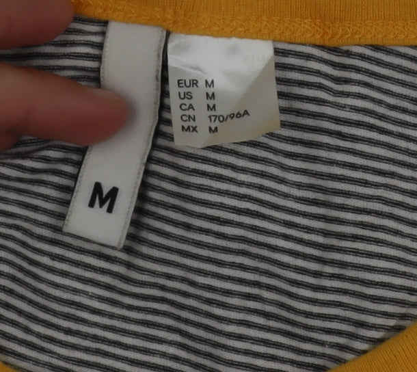 H&M Divided Women’s Grey Striped Ringer T-Shirt Size 12