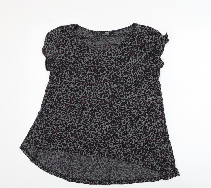 Marks and Spencer Women’s Grey Animal Print Ruffle Tunic Blouse Size 14