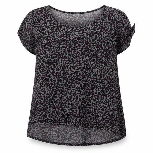 Marks and Spencer Women’s Grey Animal Print Ruffle Tunic Blouse Size 14