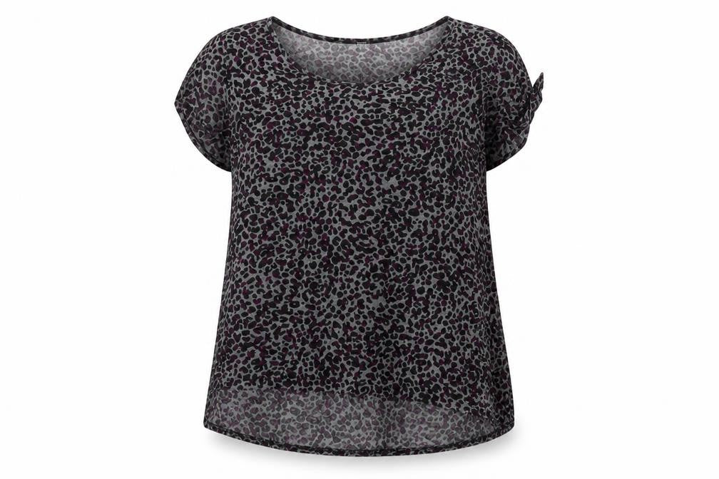 Marks and Spencer Women’s Grey Animal Print Ruffle Tunic Blouse Size 14