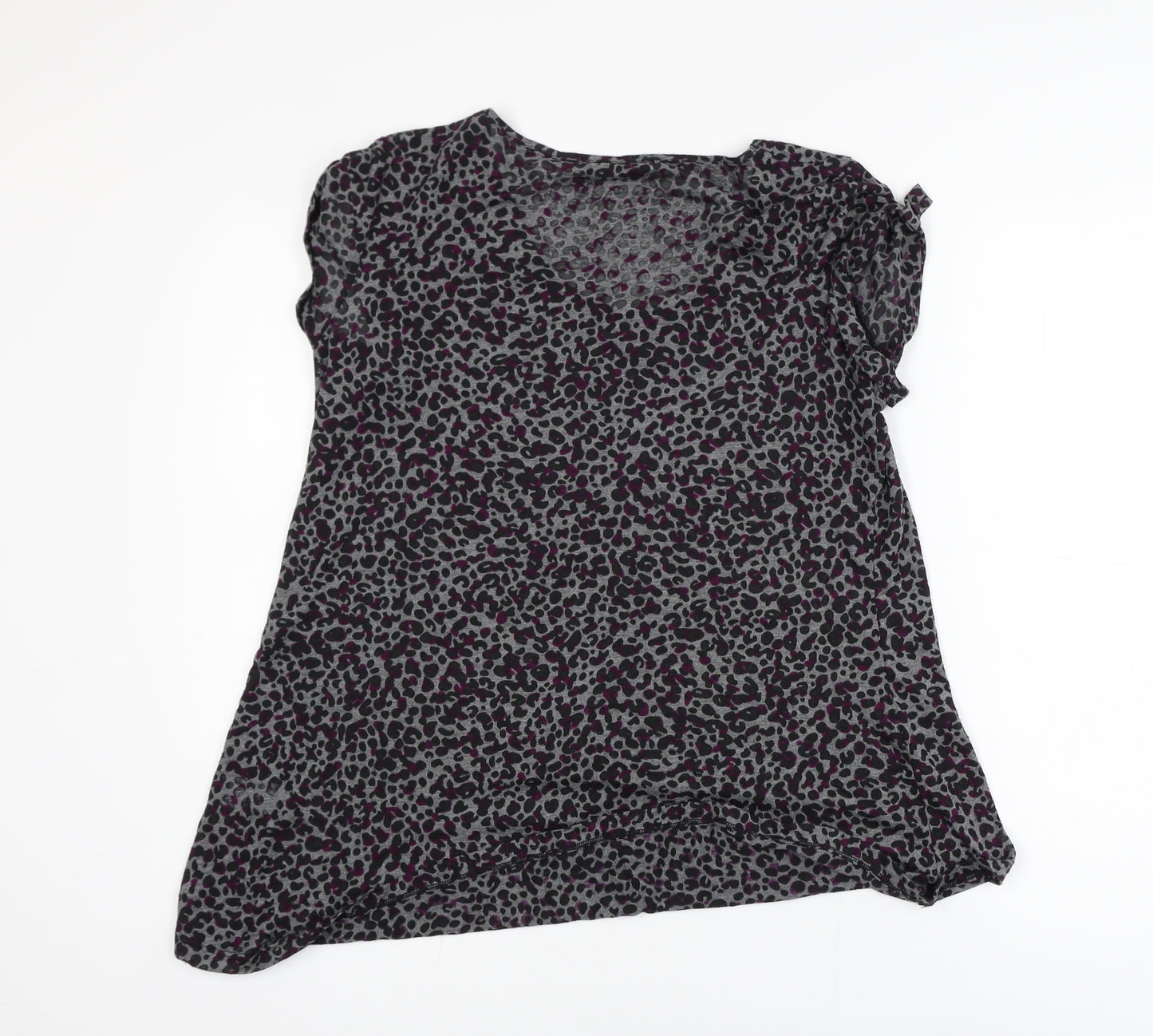 Marks and Spencer Women’s Grey Animal Print Ruffle Tunic Blouse Size 14