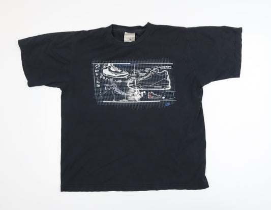 Nike Men's Black Air Blueprint Graphic T-Shirt Size M Vintage 90s