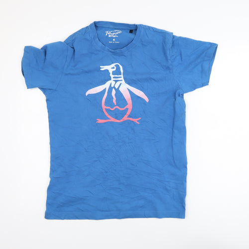 Original Penguin Blue Cotton Graphic T-Shirt Men’s M Crew Neck