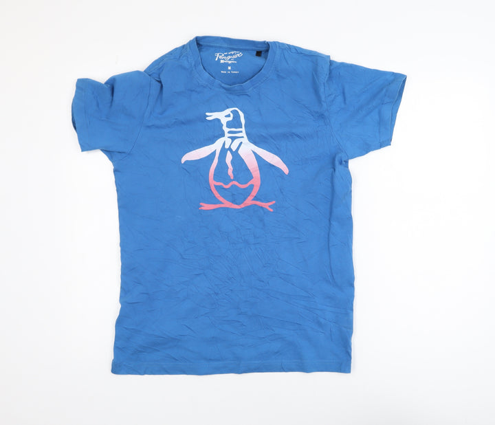 Original Penguin Blue Cotton Graphic T-Shirt Men’s M Crew Neck