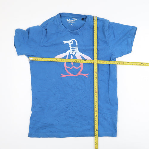 Original Penguin Blue Cotton Graphic T-Shirt Men’s M Crew Neck