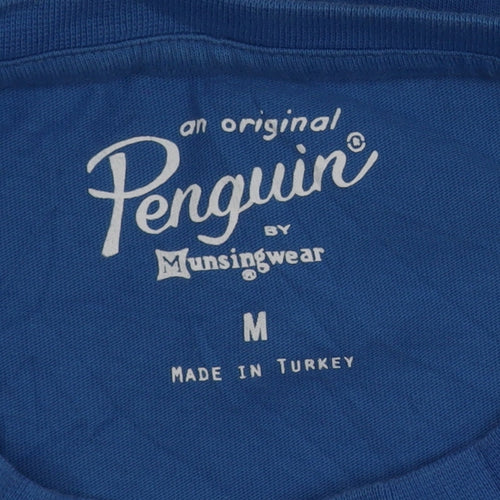 Original Penguin Blue Cotton Graphic T-Shirt Men’s M Crew Neck