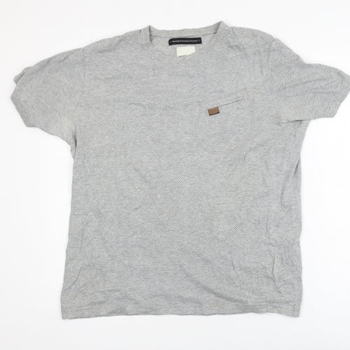 Marshall Artist Men's Grey Cotton Crew Neck T-Shirt Medium