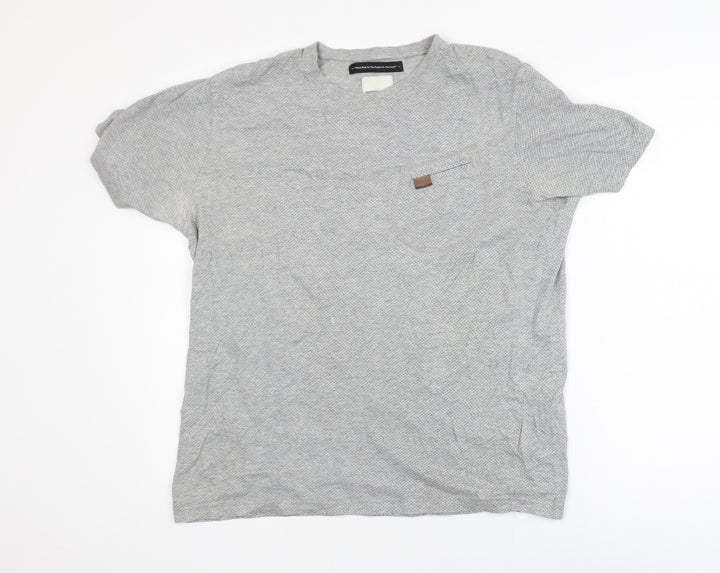 Marshall Artist Men's Grey Cotton Crew Neck T-Shirt Medium