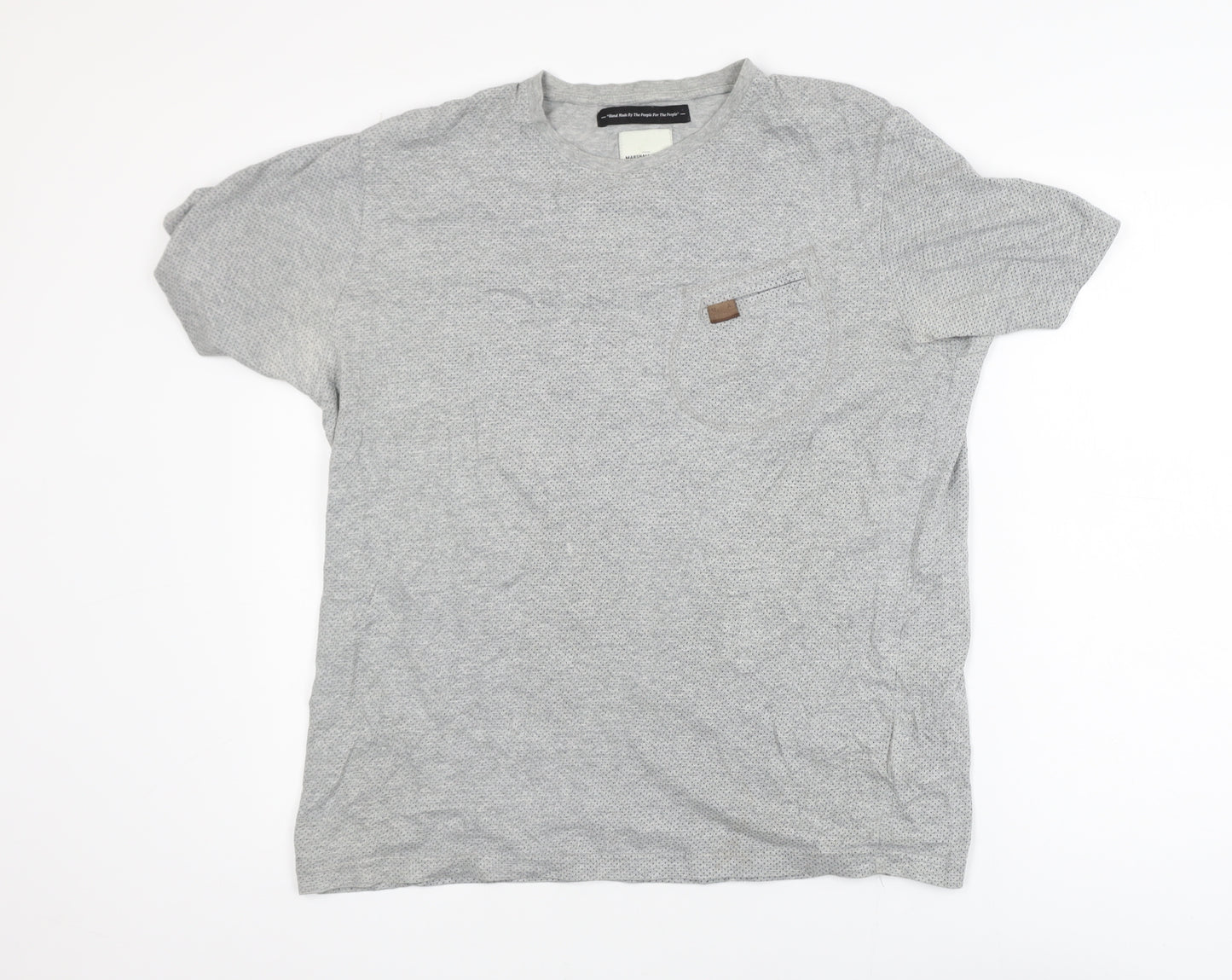 Marshall Artist Men's Grey Cotton Crew Neck T-Shirt Medium