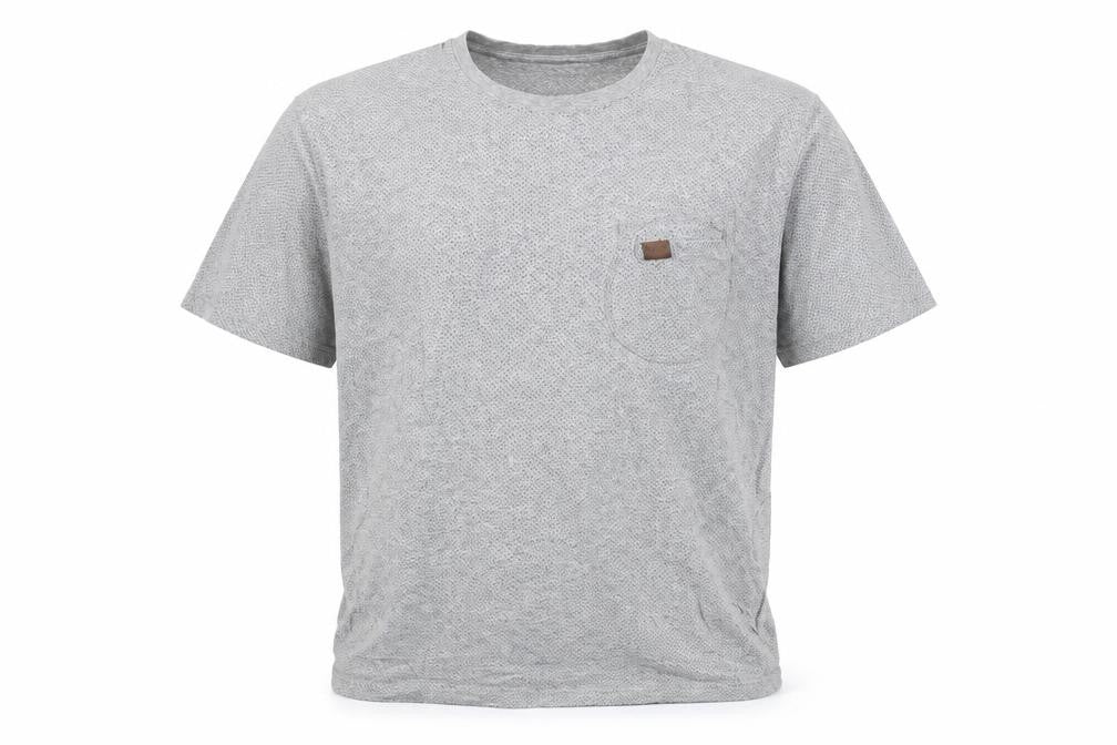 Front view of Marshall Artist Men's Grey Cotton Crew Neck T-Shirt Medium