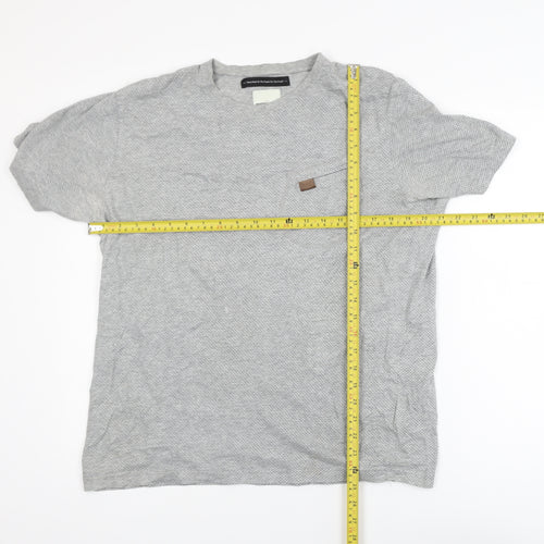 Marshall Artist Men's Grey Cotton Crew Neck T-Shirt Medium
