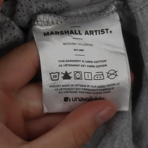 Marshall Artist Men's Grey Cotton Crew Neck T-Shirt Medium