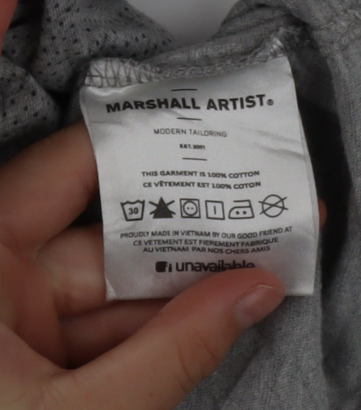 Marshall Artist Men's Grey Cotton Crew Neck T-Shirt Medium