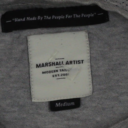 Marshall Artist Men's Grey Cotton Crew Neck T-Shirt Medium