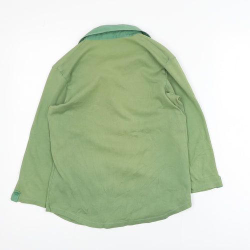Marks and Spencer Women’s Green Long Sleeve Polo Shirt UK 14 100% Cotton