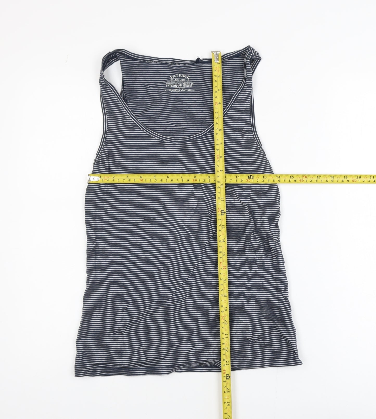 FatFace Men's Blue Striped Cotton Modal Tank Top M