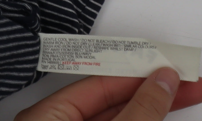 FatFace Men's Blue Striped Cotton Modal Tank Top M