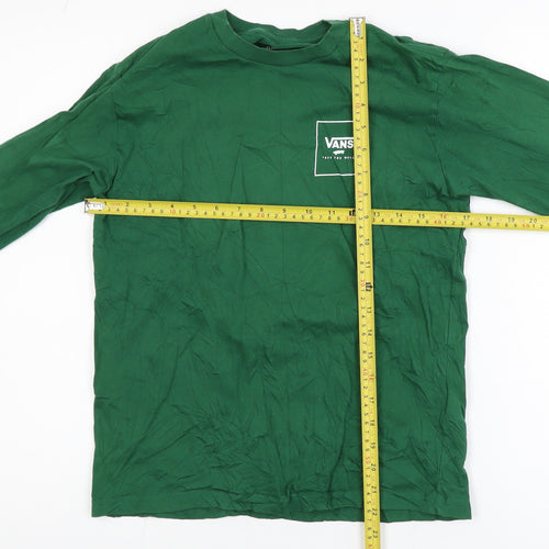 Vans Boys Green Long Sleeve Classic Fit Cotton Skate T-Shirt Size L (12-14)