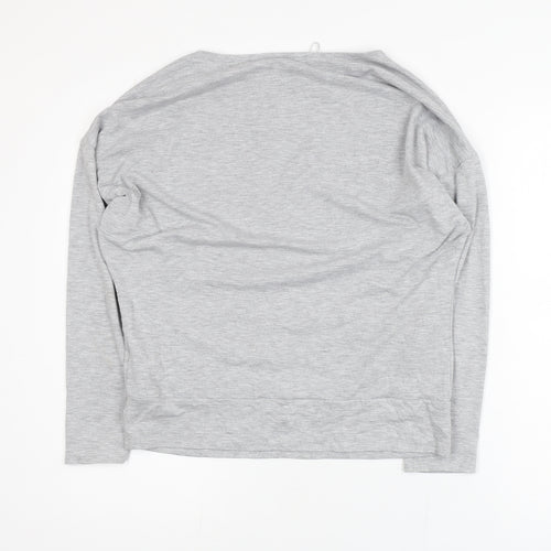 Principles Women Grey Long Sleeve Star Embellished Jersey Top Size M