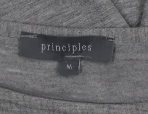 Principles Women Grey Long Sleeve Star Embellished Jersey Top Size M