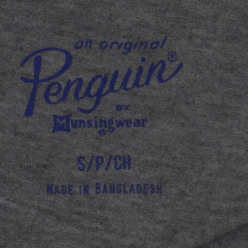 Penguin Mens Grey Graphic Print Cotton T-Shirt Size S
