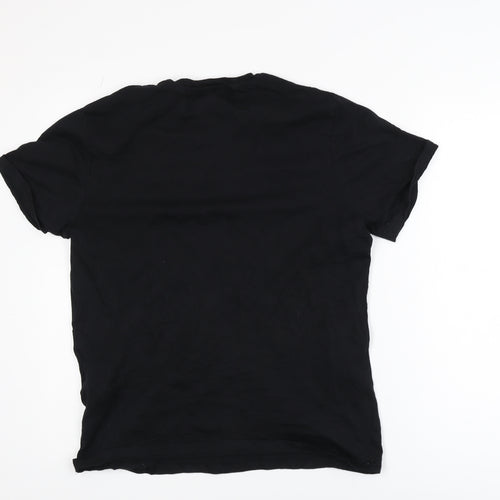 Jack & Jones Men's Black Graphic Logo Crew Neck T-Shirt Size M