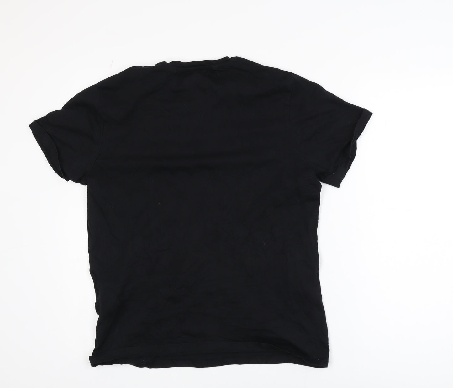 Jack & Jones Men's Black Graphic Logo Crew Neck T-Shirt Size M