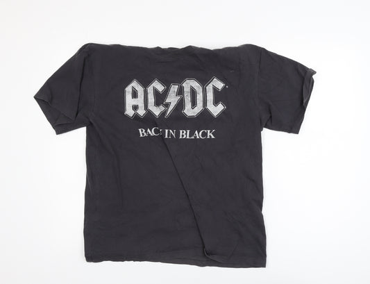 H&M Men's Black AC/DC Back In Black Cotton T-Shirt Size S