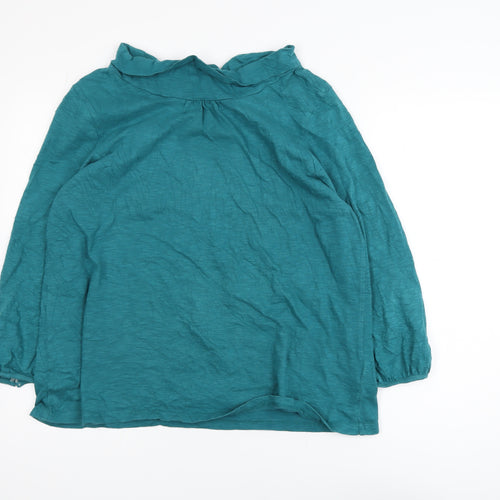White Stuff Women’s Green Long Sleeve Cotton Blouse UK 16