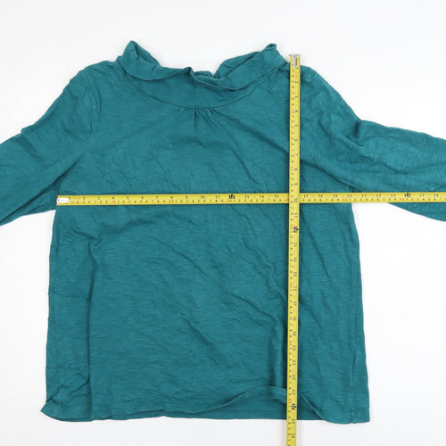 White Stuff Women’s Green Long Sleeve Cotton Blouse UK 16