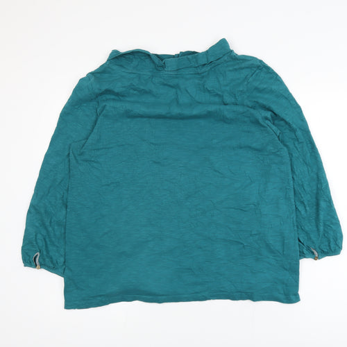 White Stuff Women’s Green Long Sleeve Cotton Blouse UK 16