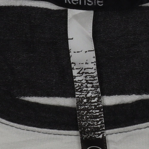 Kensie Women’s Black White Striped Relaxed Jersey Long Sleeve Top M