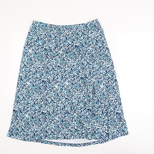 Cotswold Collections Women's Blue Floral Cotton A-Line Skirt L