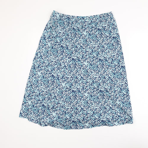 Cotswold Collections Women's Blue Floral Cotton A-Line Skirt L