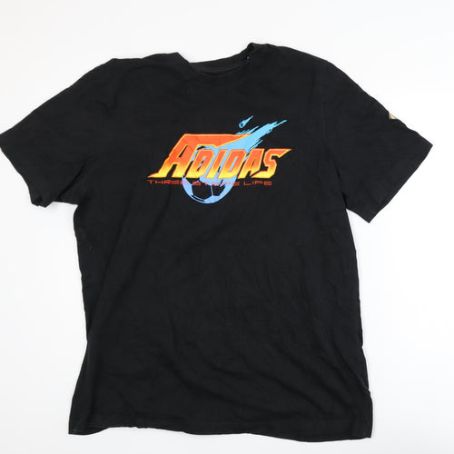 Adidas Men's Black XL Graphic Sports T-Shirt 100% Cotton
