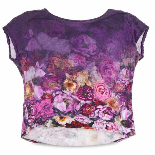 Marks and Spencer Women’s Purple Floral Viscose T-Shirt UK 14