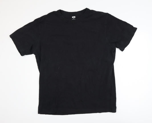 Uniqlo Men's Black XL Crew Neck Short Sleeve Cotton T-Shirt