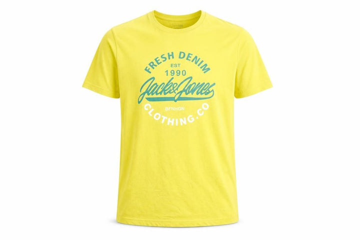 Jack & Jones Men’s Yellow Graphic Short Sleeve Crew Neck T-Shirt Size S