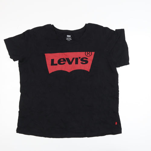 Levi's Men's Black Logo Graphic Short Sleeve Cotton T-Shirt XL