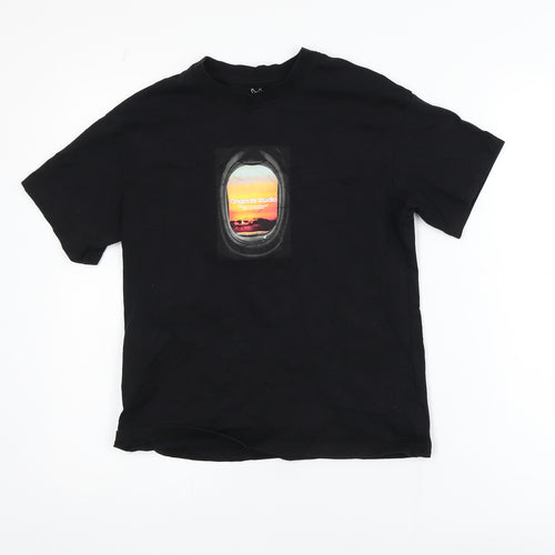 Jack & Jones Boys Black Graphic T-Shirt 12 Years Regular Fit Cotton