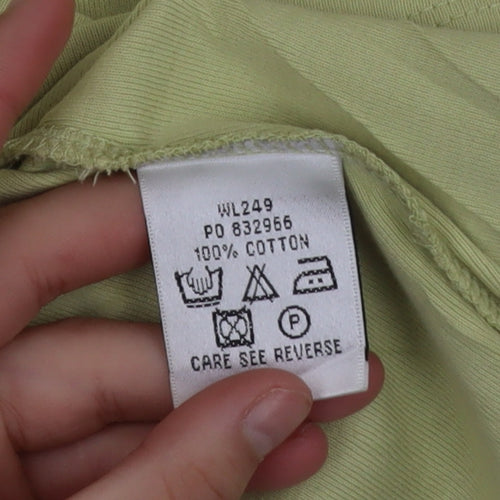 Boden Women's Green V-Neck Short Sleeve Cotton T-Shirt Size 14