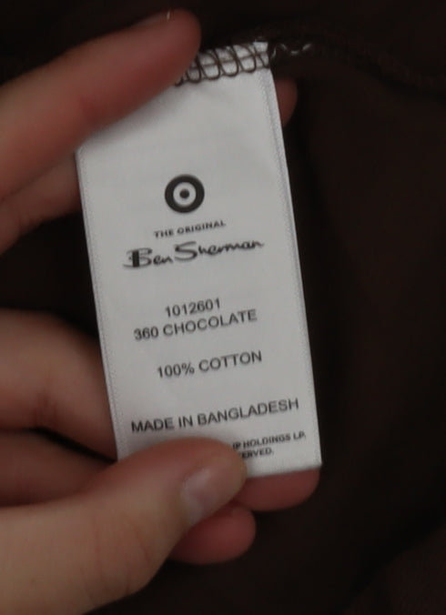 Ben Sherman Unisex Brown XL Basic Cotton T-Shirt