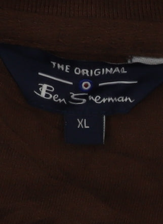 Ben Sherman Unisex Brown XL Basic Cotton T-Shirt