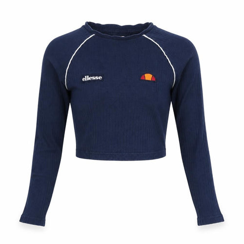 Ellesse Womens Navy Blue Long Sleeve Cropped T-Shirt Size 6
